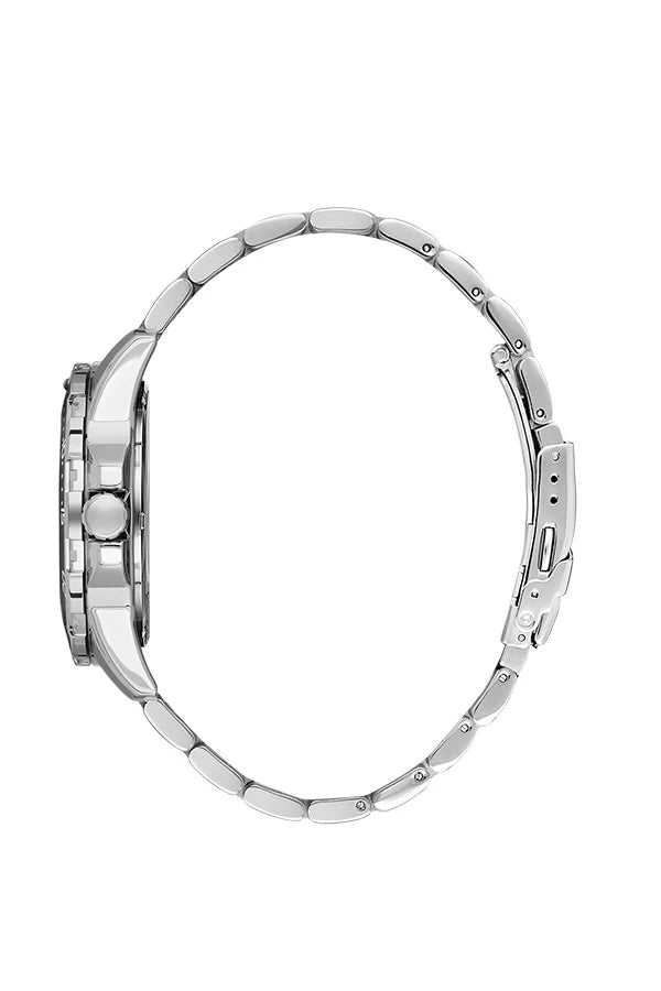 Daniel Klein Premium watch side view of stainless steel bracelet and case profile