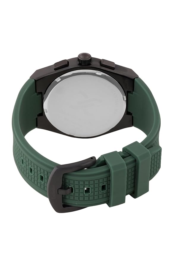 Daniel Klein Exclusive watch with green silicone strap and black case back