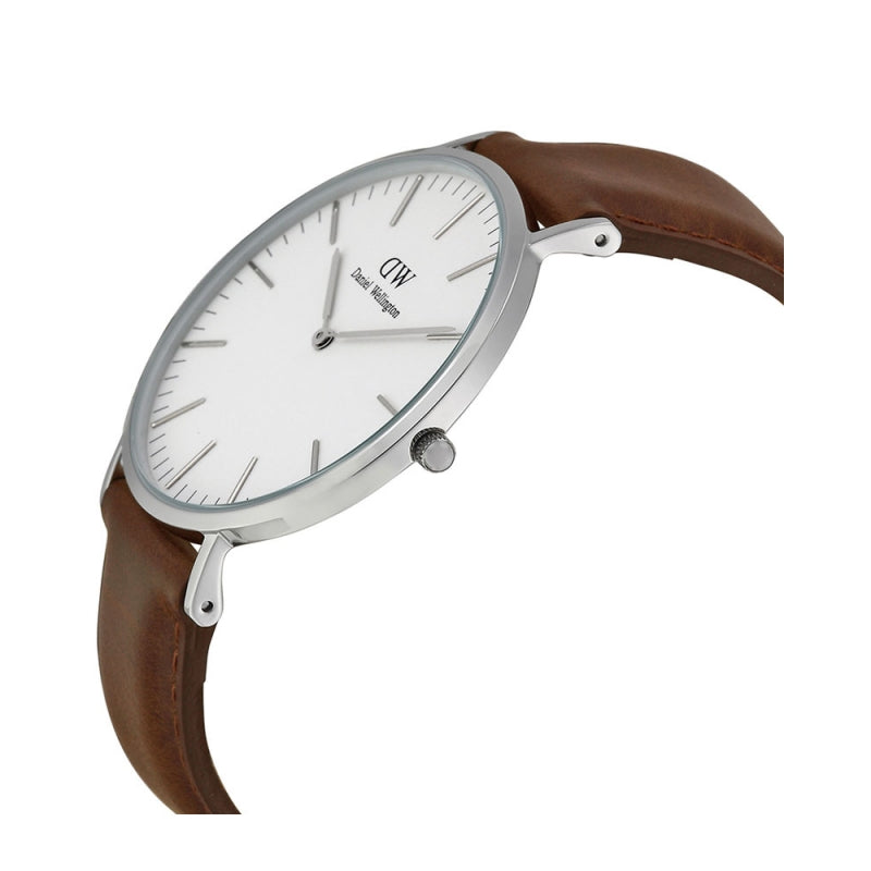 Daniel Wellington White Classic Bristol 40mm Men's Silver Watch DW00100023 - The Watches Men
