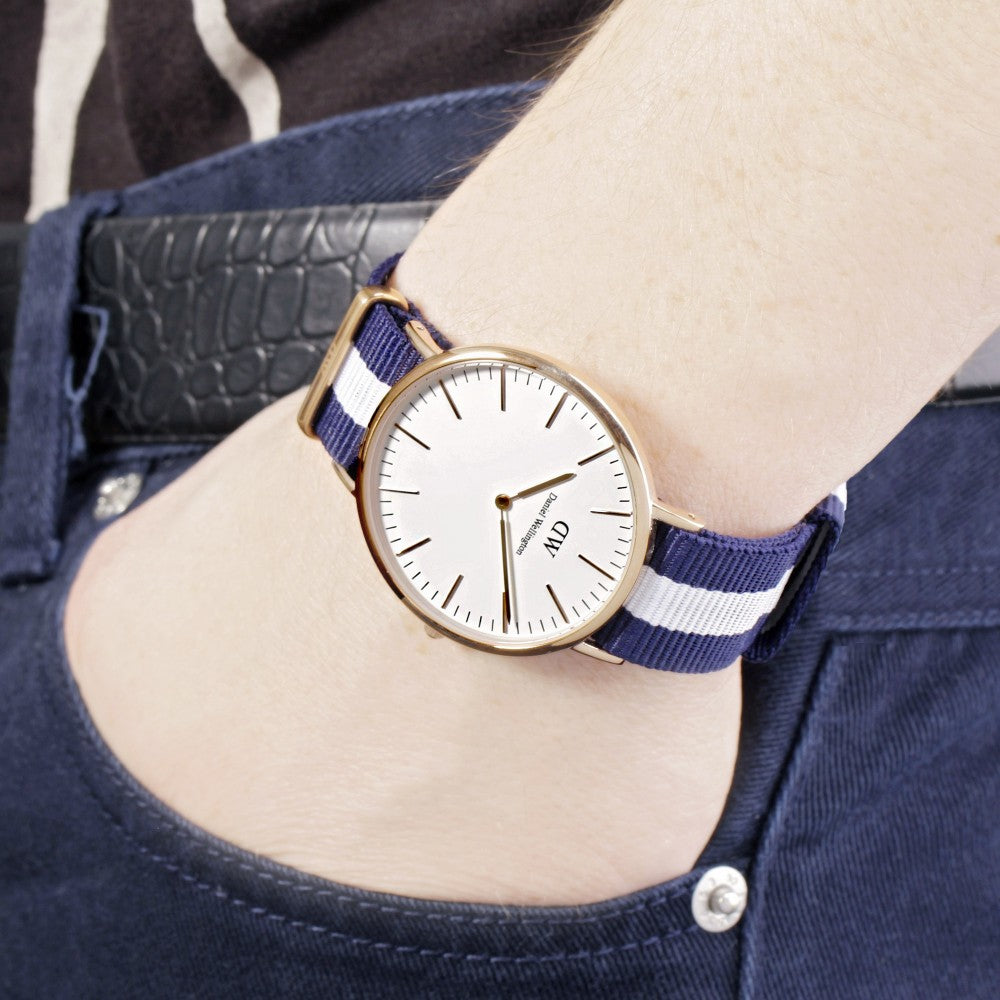 Daniel Wellington Glasgow 40mm White Dial Men's Rose Gold Watch - DW00100004