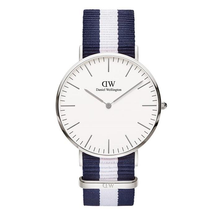Daniel Wellington Glasgow 40mm White Dial Men's Silver Watch - DW00100018