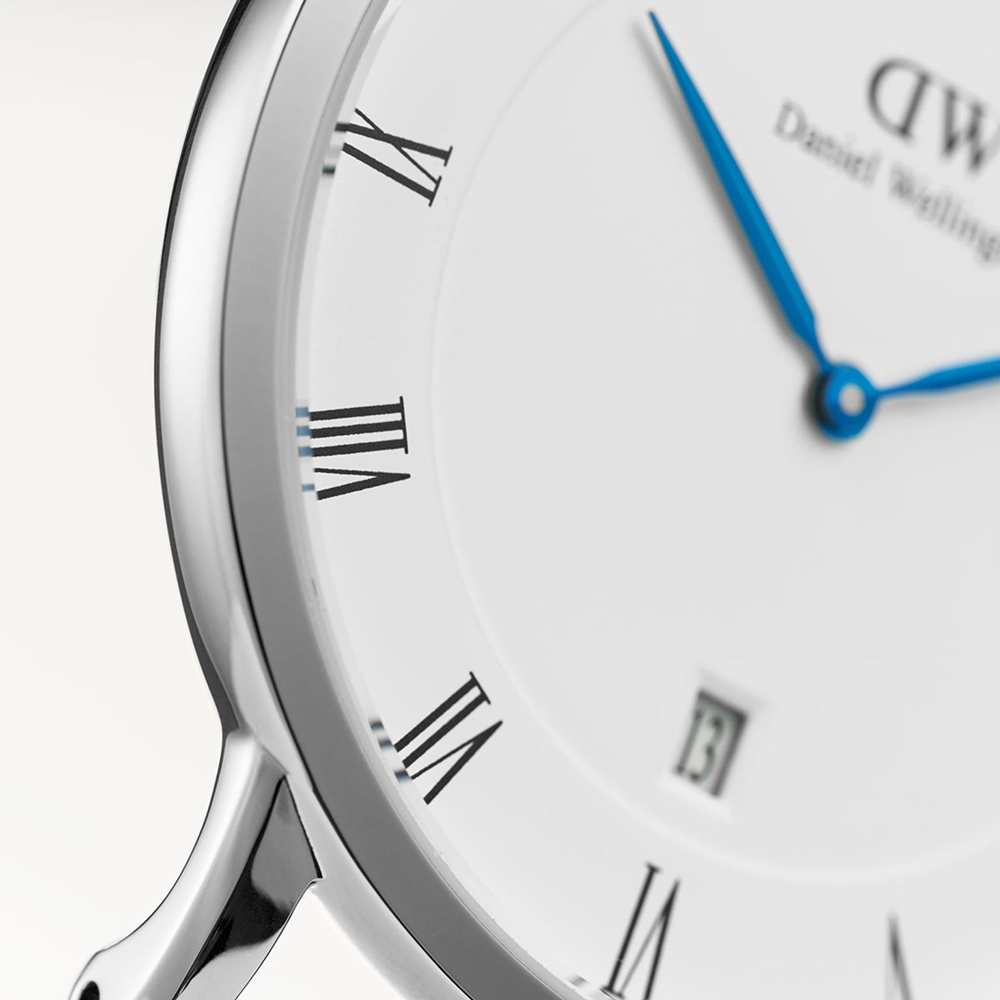 Daniel Wellington Dapper Durham 38mm White Dial Brown Genuine Leather Silver Date Watch - DW00100116