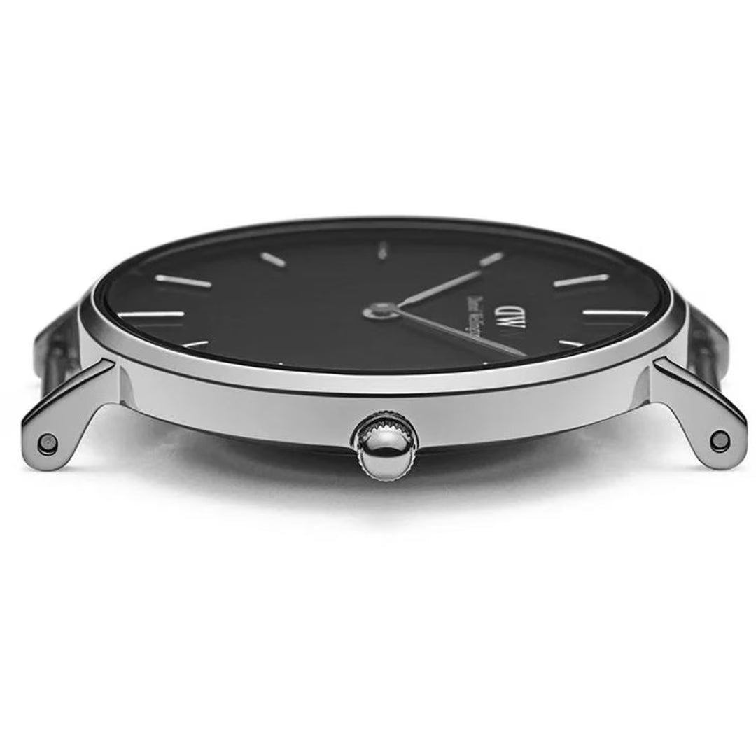 Daniel Wellington Petite Bondi caseback view showing crown and case lug details