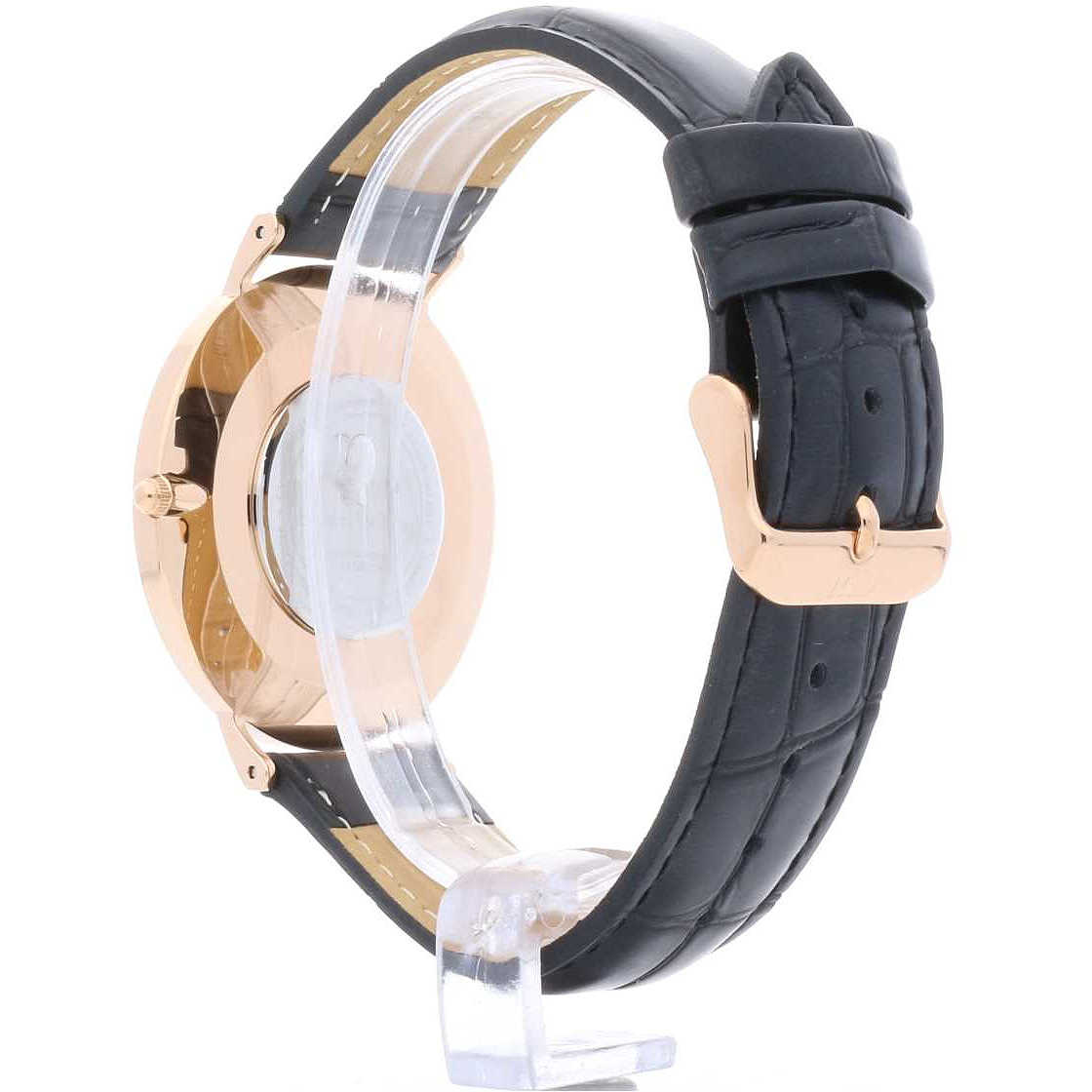 Daniel Wellington Reading 40mm Black Dial Genuine Leather Men's Gold Watch - DW00100129