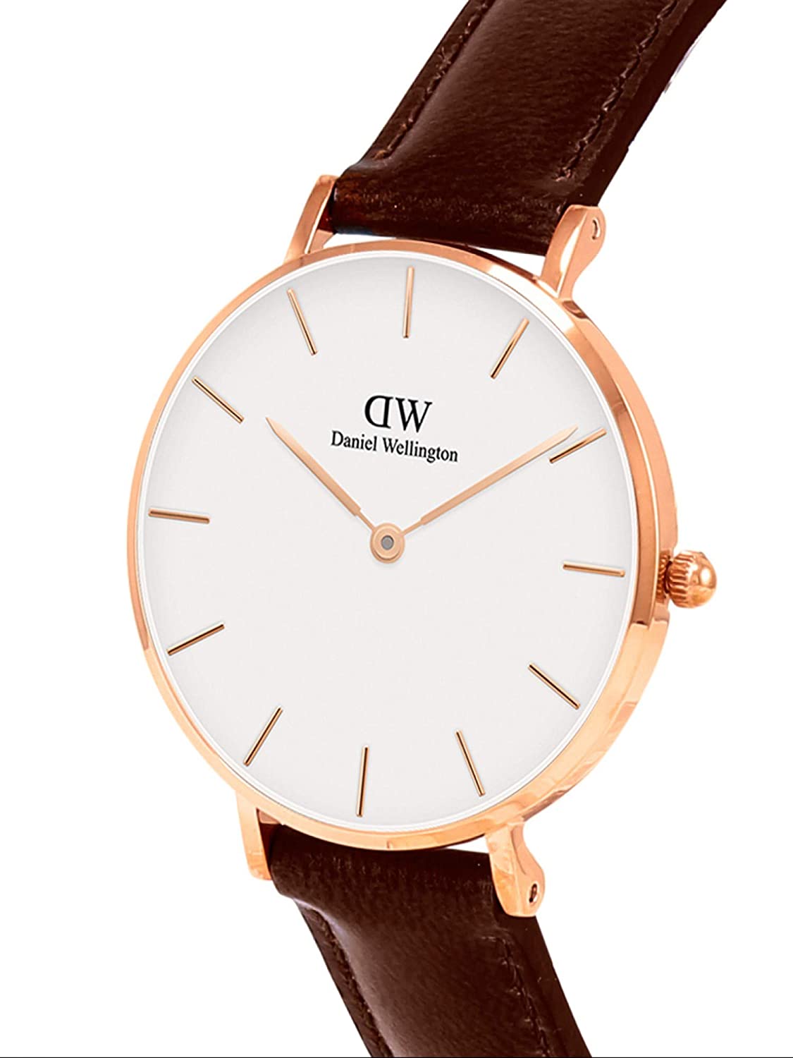 Daniel Wellington St Mawes 36mm White Dial Brown Genuine Leather Gold Watch - DW00100187