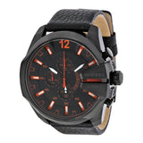 Diesel Chronograph Black Dial Black Leather Men's Watch DZ4291