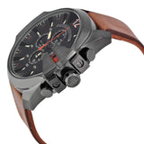 Diesel Mega Chief Black Dial Brown Leather Men's Quartz Watch #DZ4343 - Watches of Australia #2