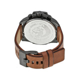 Diesel Mega Chief Black Dial Brown Leather Men's Quartz Watch #DZ4343 - Watches of Australia #3