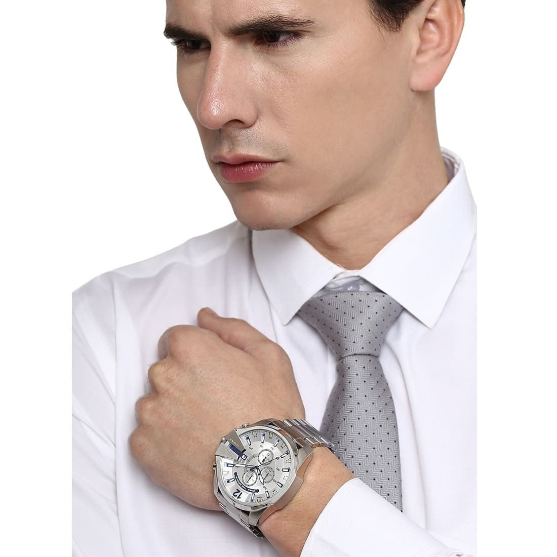 Diesel Mega Chief Chrono All Silver Men's Watch DZ4477
