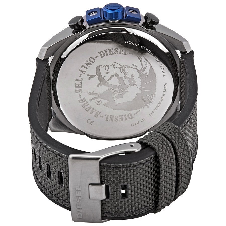 Caseback of Diesel Mega Chief DZ4500 with engraved Diesel branding and solid stainless steel case