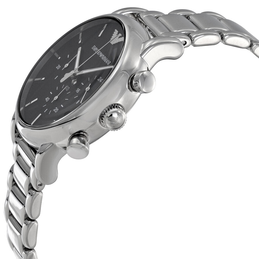 Side angle view of Emporio Armani AR1853 showing case profile and chronograph pushers