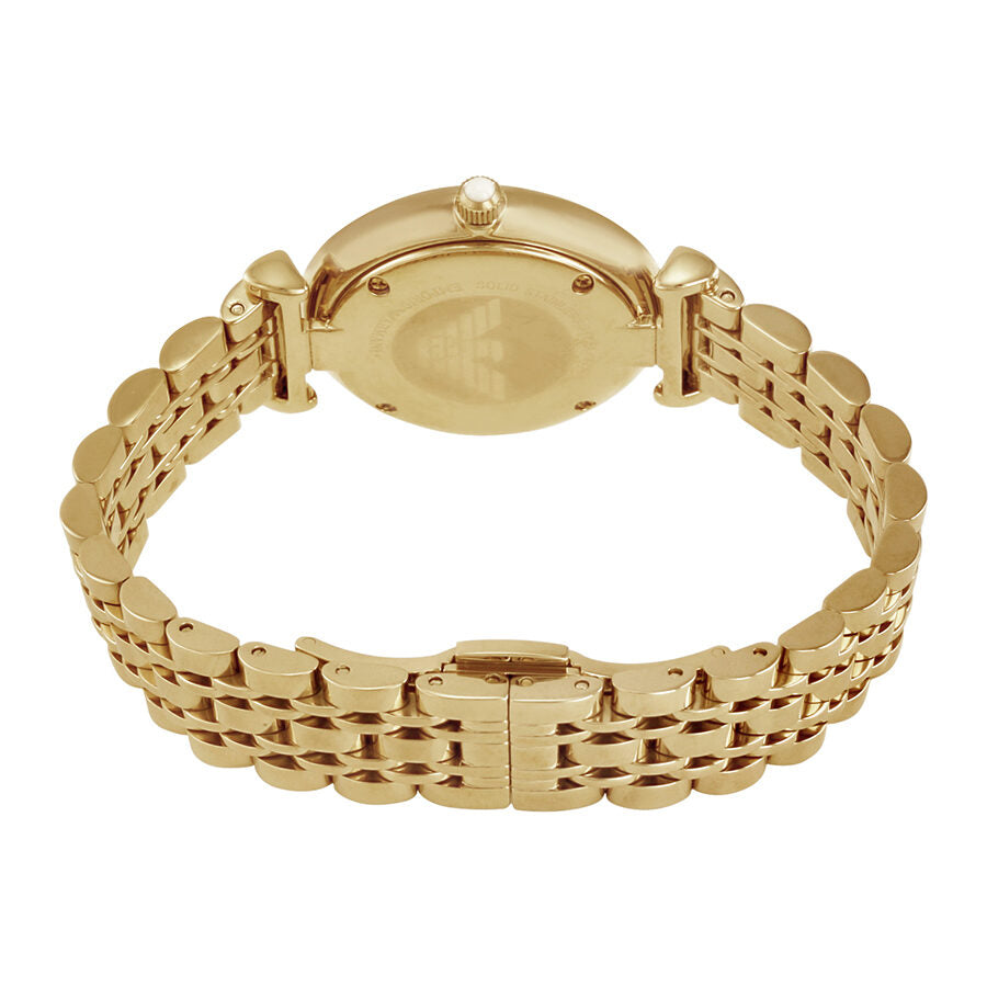 Emporio Armani AR1877 watch caseback showing gold-tone stainless steel back