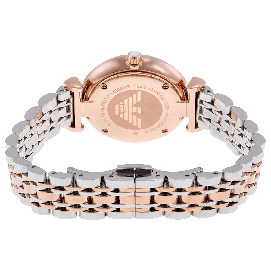 Emporio Armani White Crystal Pave Dial Two-tone Women's Watch - AR1926