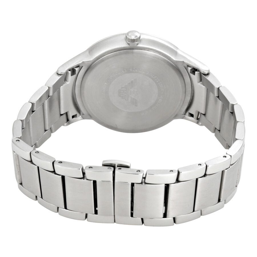 Emporio Armani AR2472 watch caseback showing stainless steel and Emporio Armani branding