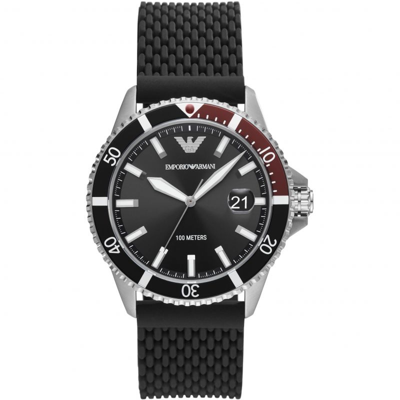 Emporio Armani Diver Black Dial Men's Watch AR11341 - The Watches Men & CO