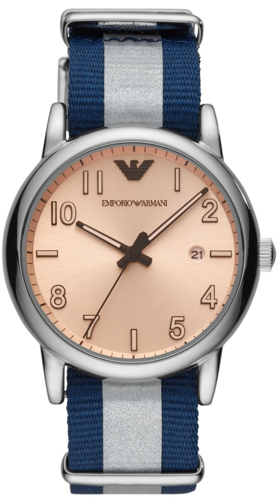 Emporio Armani Luigi Analog Blue and Grey Strap Men's Watch - AR11212