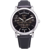 EMPORIO ARMANI Meccanico Black Leather Strap Black Dial Automatic Watch Luigi AR60040