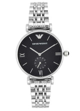 Emporio Armani Retro Black Dial Silver Men's Watch AR1676