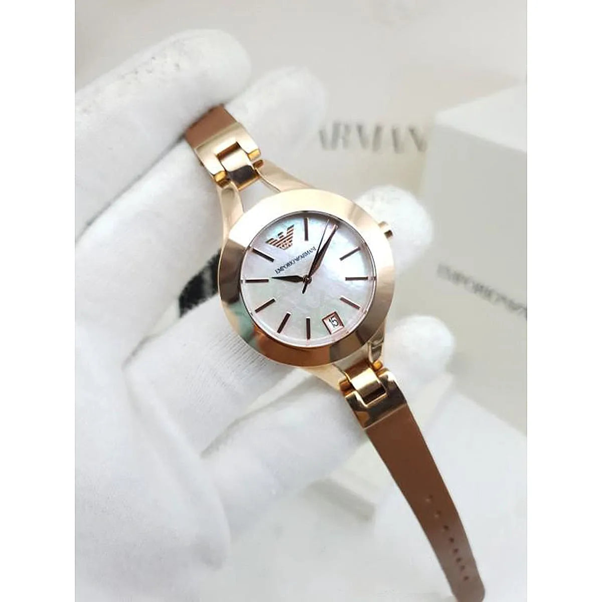 Emporio Armani Rose Gold Ladies Watch - AR7430