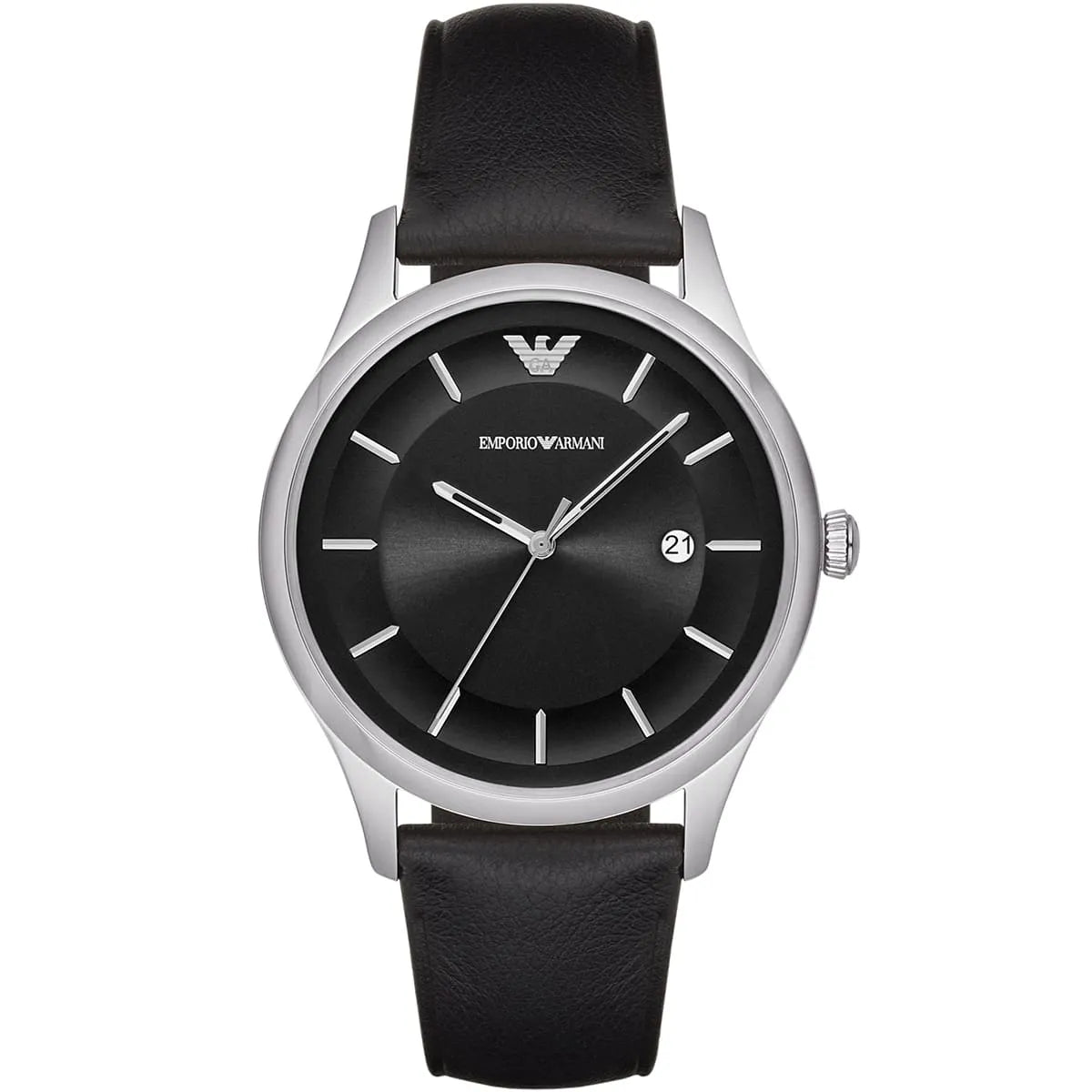 Emporio Armani Lambda Black Genuine Leather Men's Watch - AR11020