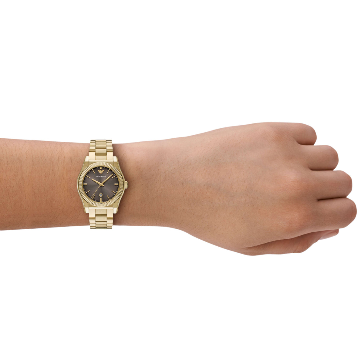 Emporio Armani Three-Hand Gold-Tone Brown Dial Stainless Steel Watch AR11700 AR11700 - Image 6