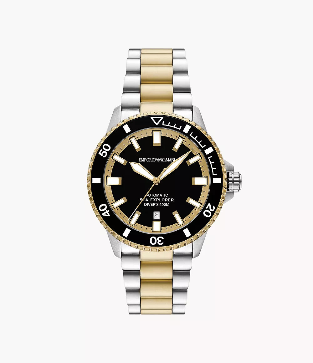 Emporio Armani Sea Explorer Automatic Two-Tone Stainless Steel Men's Watch - AR60089