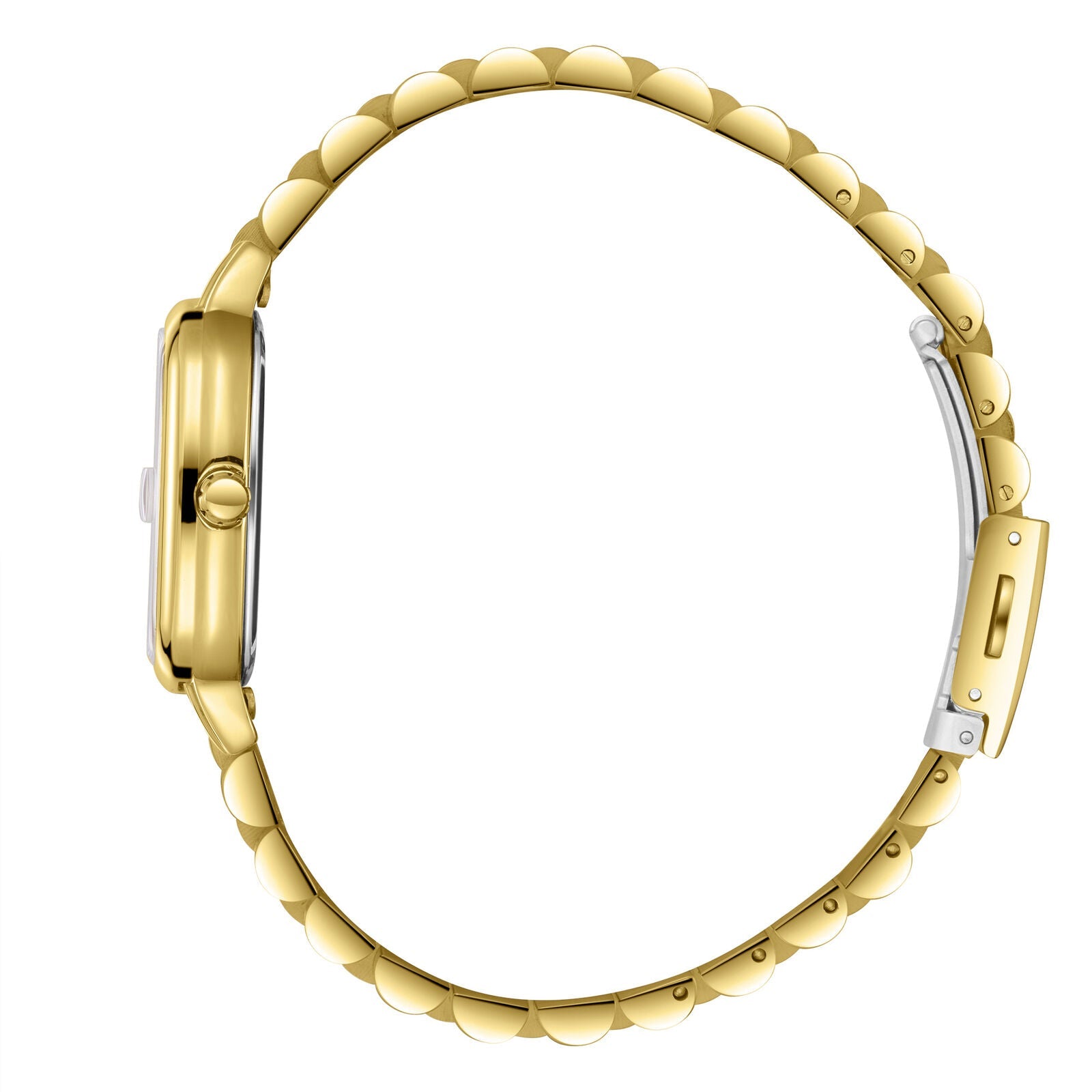 Lee Cooper April Square Case Date Window Silver Dial Gold Watch - LC08307.130