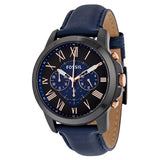 Fossil Grant Chronograph Black and Blue Dial Men's Watch FS5061 - Watches of Australia