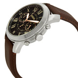 Fossil Grant Chronograph Black Dial Brown Leather Men's Watch FS4813 - Watches of Australia #2