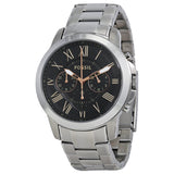 Fossil Grant Chronograph Black Dial Stainless Steel Men's Watch FS4994 - Watches of Australia