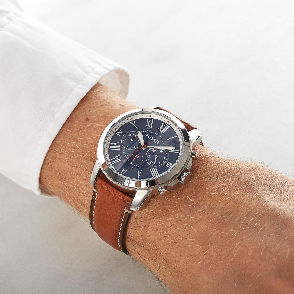 Fossil Grant Chronograph Navy Blue Dial Men’s Watch FS5210 - Watch