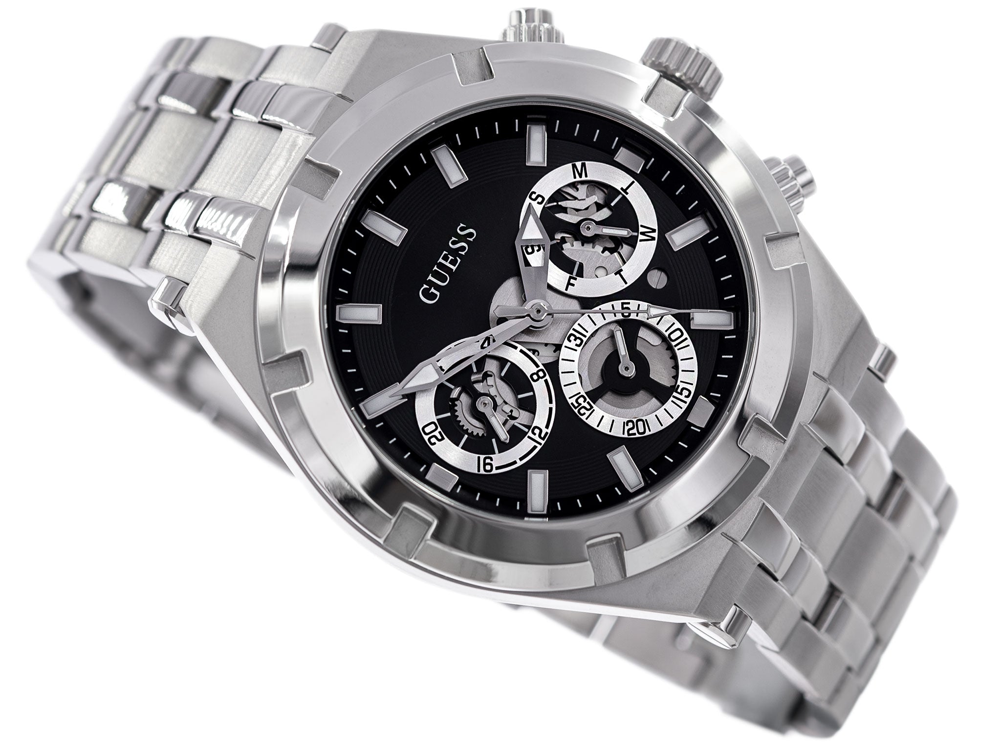 Guess Continental Silver Tone Menβs Watch GW0260G1 - Watch