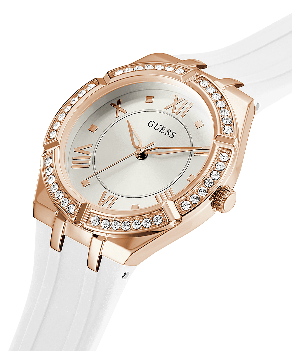 Guess Cosmo Rose Gold White Strap Women’s Watch GW0034L2 - Watch