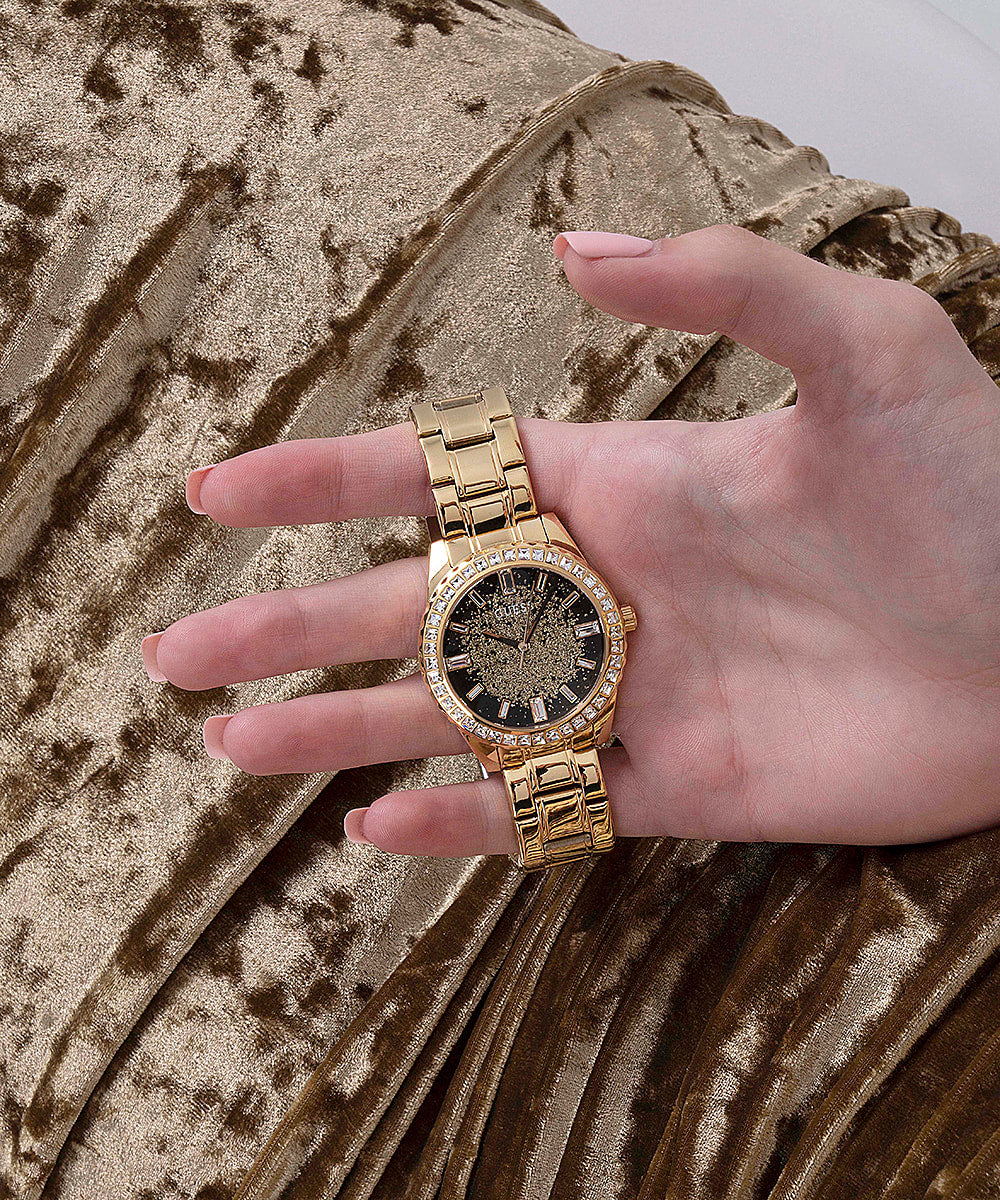 Guess Glitter Burst Gold Tone Womenβs Watch GW0405L2 - Watch