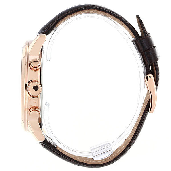 Guess Horizon Silver Dial Leather Strap Menβs Watch W0380G4 - Watch
