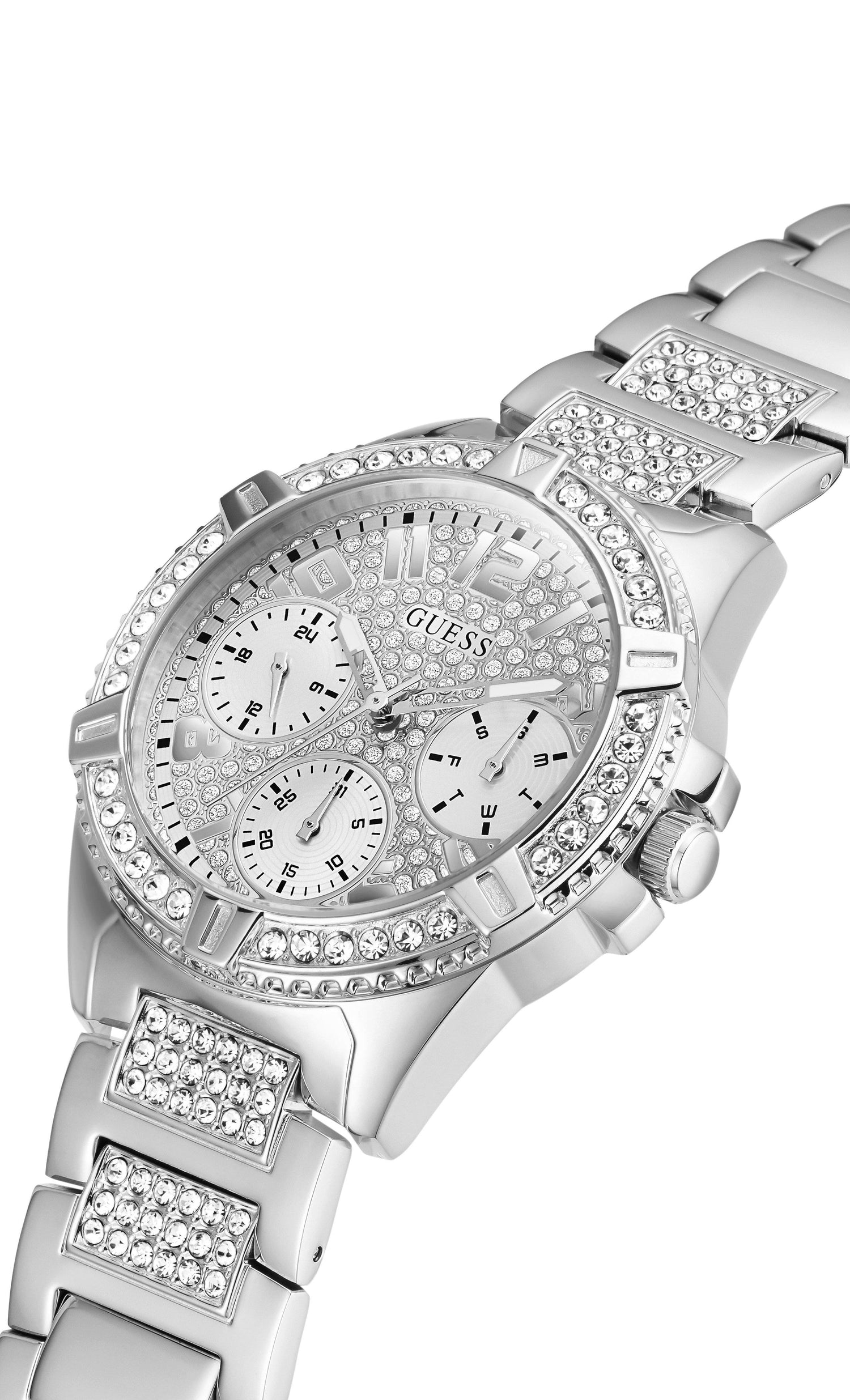 Guess Lady Frontier Quartz Crystal Silver Dial Ladies Watch W1156L1 - Watch
