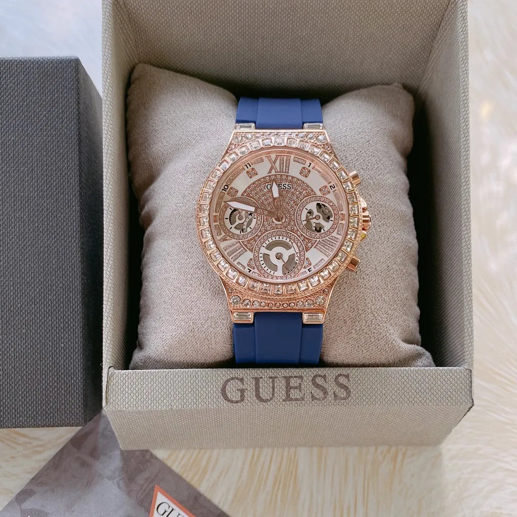 Guess Moonlight Chronograph Blue Strap Womenβs Watch GW0257L3 - Watch