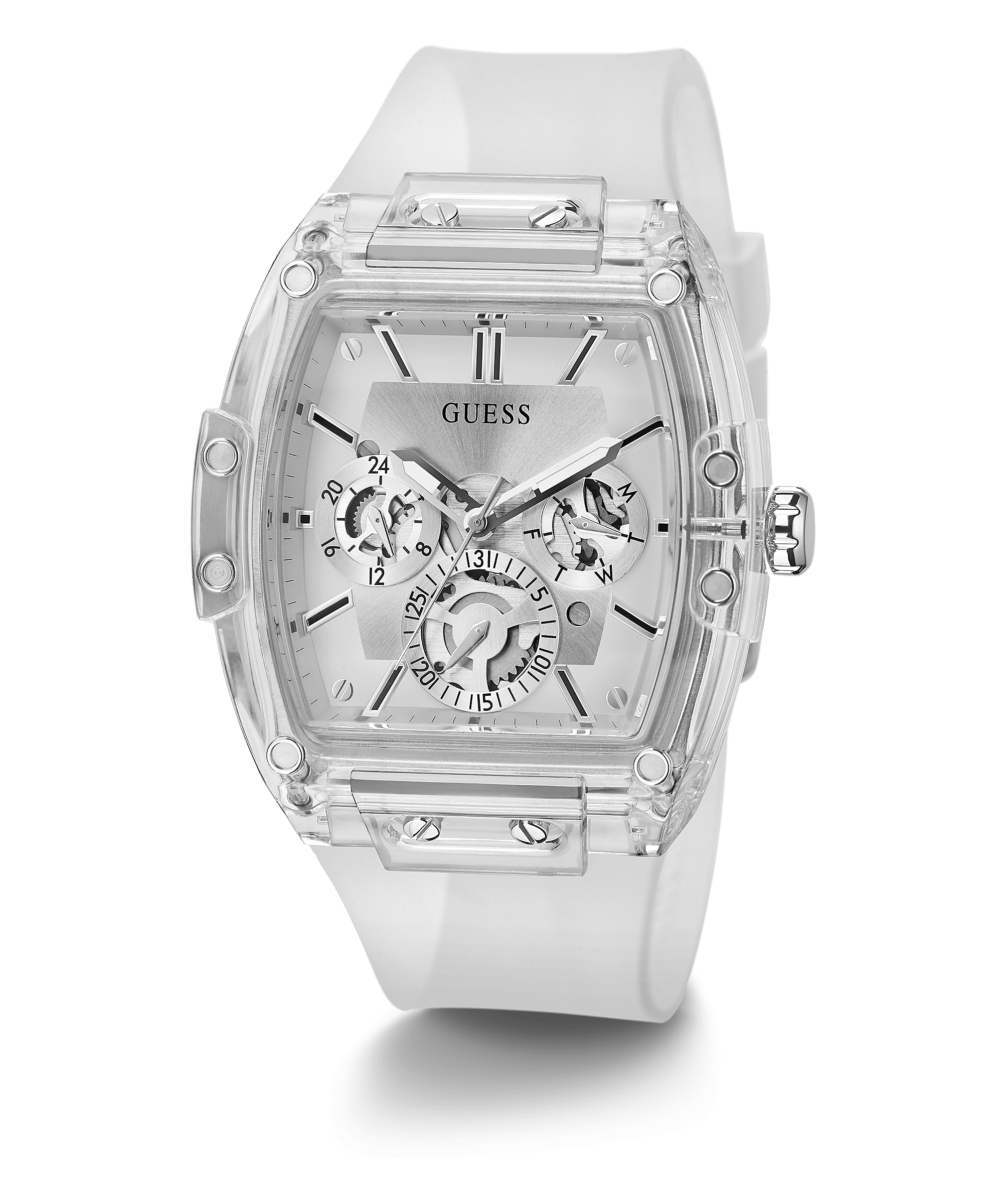 Guess Multi-function Clear PU Menβs Watch GW0203G1 - Watch