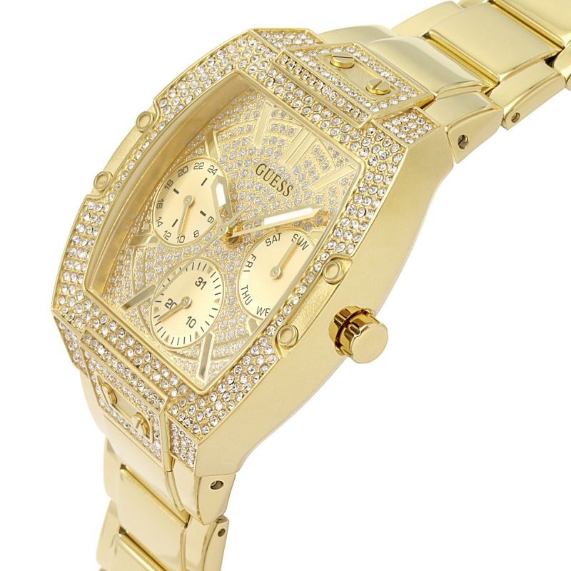 Guess Pave Gold Dial Womenβs Watch GW0104L2 - Watch