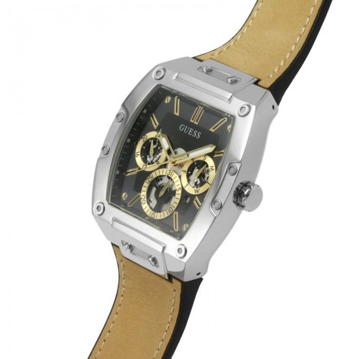 Guess Phoenix Beige Leather Strap Menβs Watch GW0202G3 - Watch