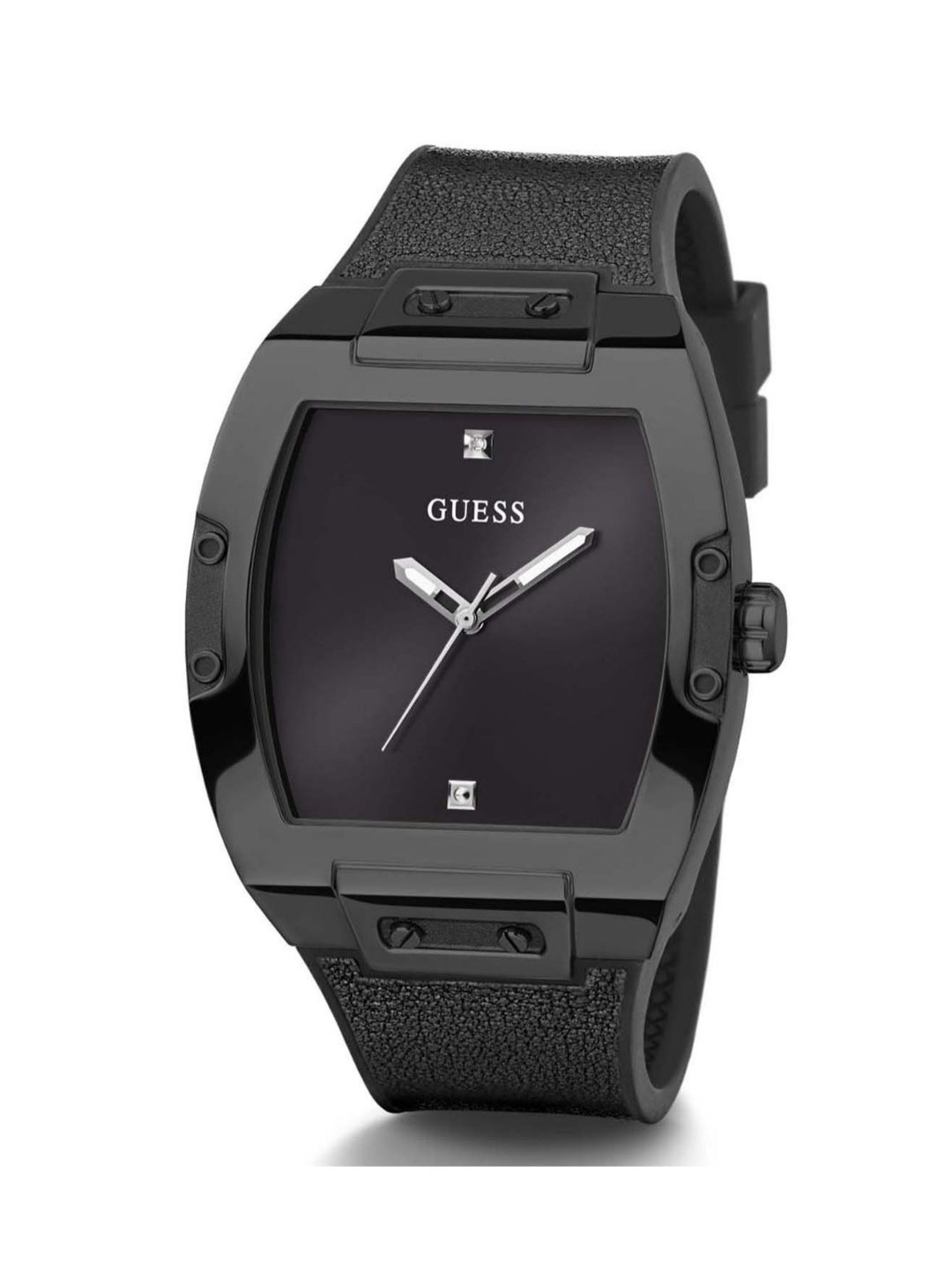 Guess Phoenix Black Dial Leather Strap Menβs Watch GW0386G1 - Watch