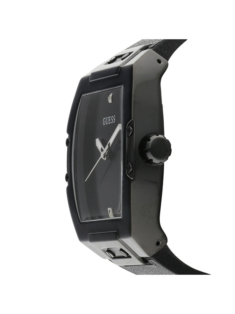 Guess Phoenix Black Dial Leather Strap Menβs Watch GW0386G1 - Watch