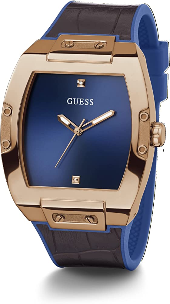 Guess Phoenix Blue Dial Leather Strap Men’s Watch GW0386G2 - Watch
