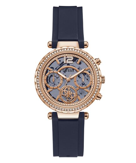 Guess Rose Gold Rubber Strap Womenβs Watch GW0484L2 - Watch