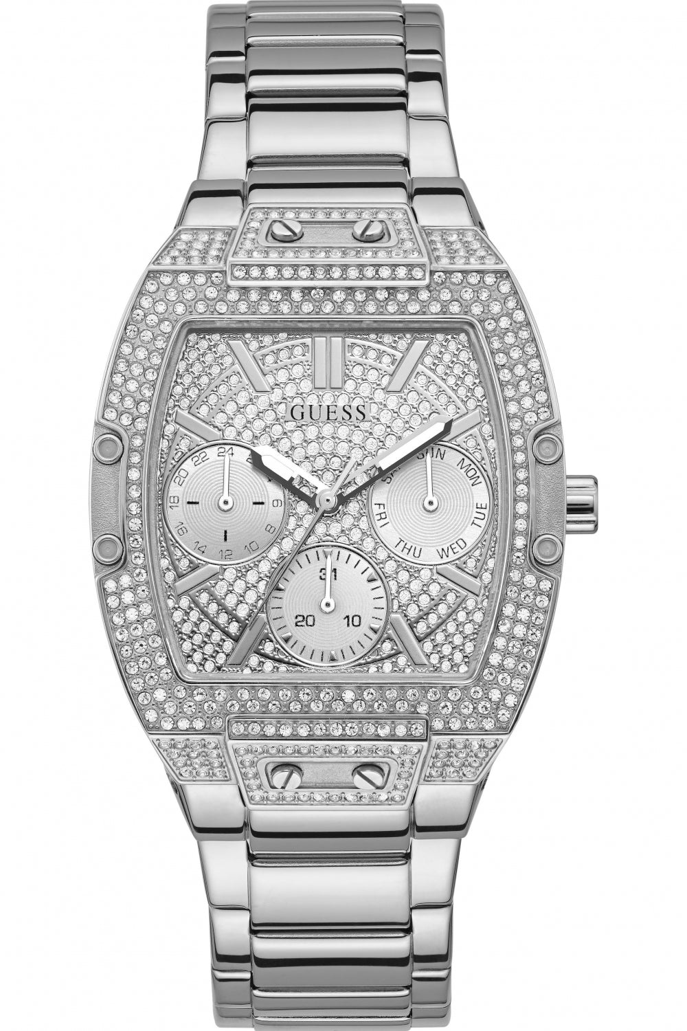 Guess Silver Pave Dial Womenβs Watch GW0104L1 - Watch