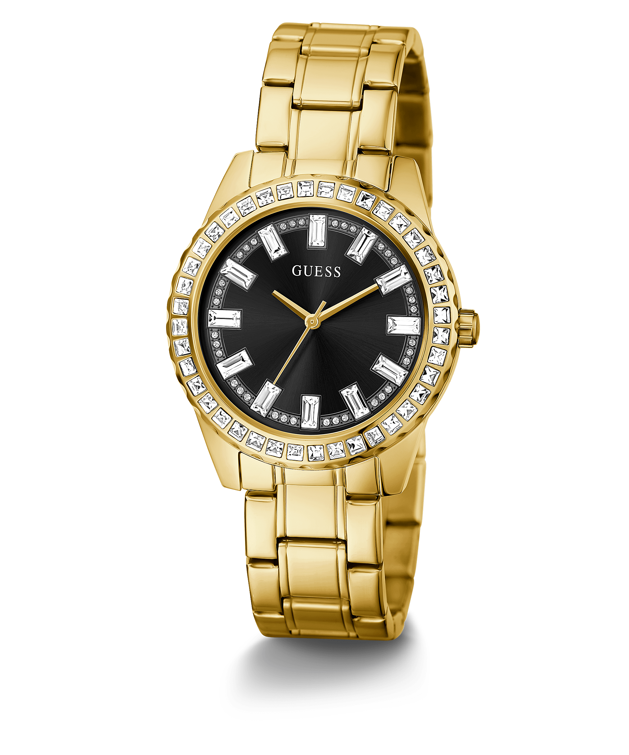 Guess Sparkler Gold Black Dial Womenβs Watch GW0111L2 - Watch