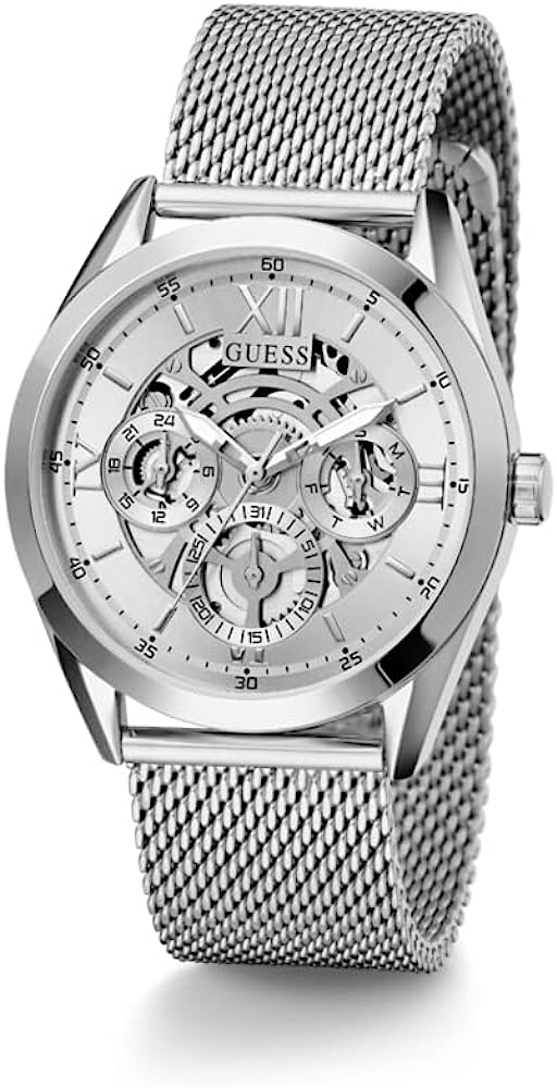 Guess Tailor Silver Tone Mesh Strap Menβs Watch GW0368G1 - Watch