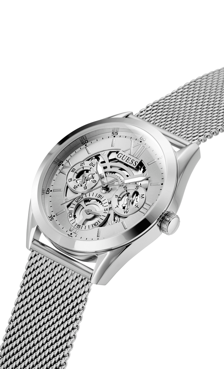 Guess Tailor Silver Tone Mesh Strap Menβs Watch GW0368G1 - Watch