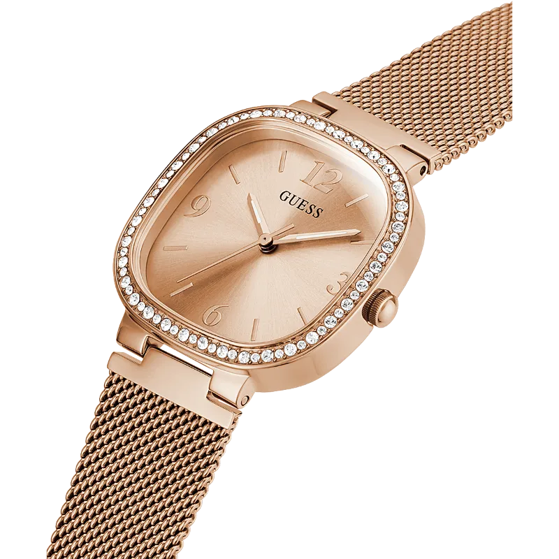 Guess Tapestry Rose Gold Square Womenβs Watch GW0354L3 - Watch