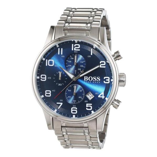 Hugo Boss Aeroliner Chronograph Blue Dial Silver Men's Watch 1513183